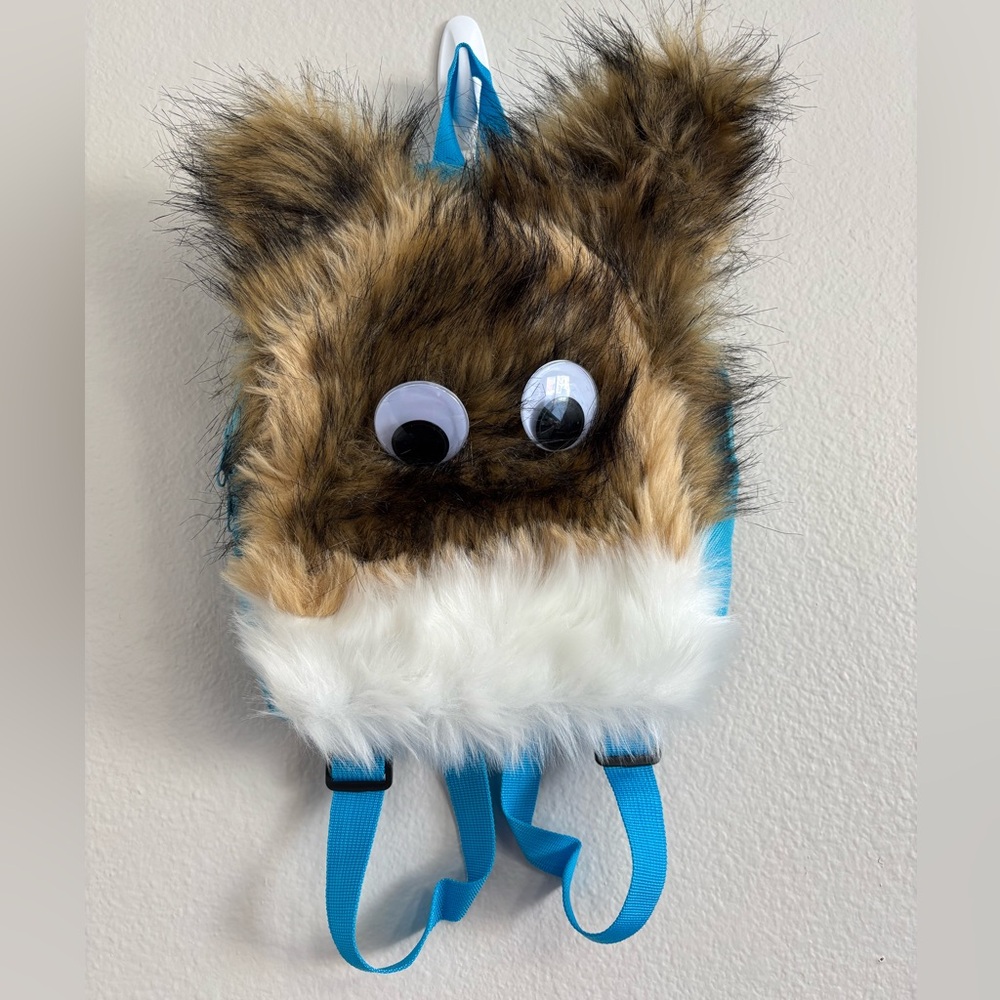 MOGWHY CATPack Plush Backpacks Blue Children Kids With Animal Face
